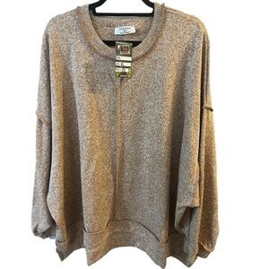 NWT ZENANA BURNT ORANGE LOOSE FITTING CREW NECK SWEATER CENTER SEAM SIZE…